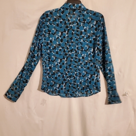 THE LIMITED Women's Teal Green Patterned Blouse Size M - Picture 5 of 5